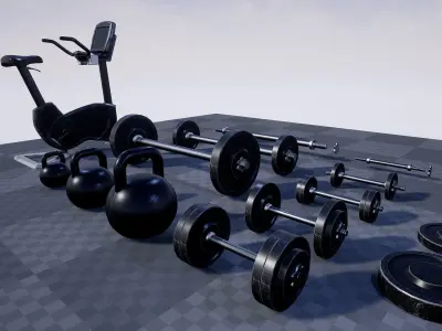 Gym Props Pack Low-poly 3D model