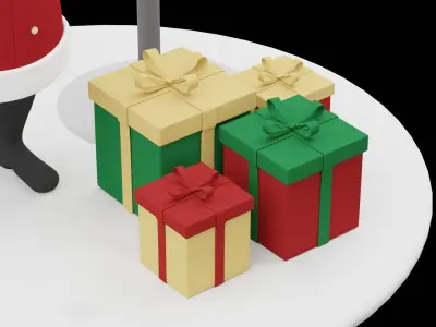 Christmas Santa Claus Low-poly 3D model