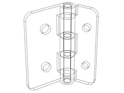Aluminum Hinge Low-poly 3D model