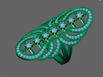 Women Long Ring Ready STL 3DM Models Womens Ring Long models 3D print model shop
