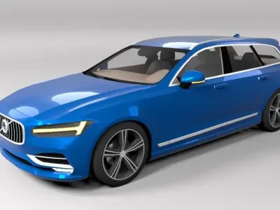 VOLVO V90 LOWPOLY Low-poly 3D model