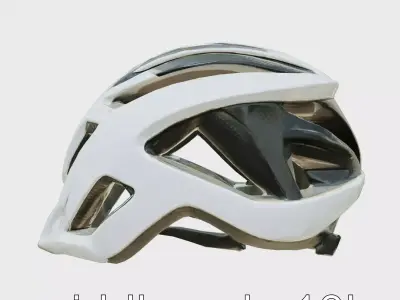Aerodynamic Cycling Helmet Model with Air Resistance Reduction Low-poly 3D model