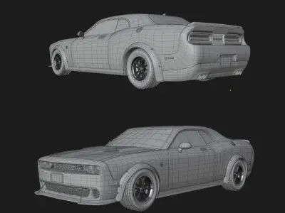 Dodge Challenger SRT Hellcat - Rigged 3D model