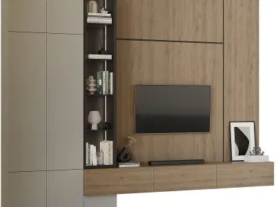 TV wall 001 3D model