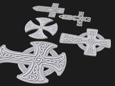 Celtic cross 3D model purchase