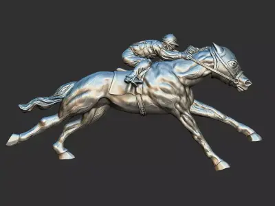 Race Horse With Jockey 3D print model