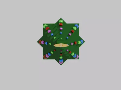 Rotated Wood Christmas Tree Low-poly 3D model