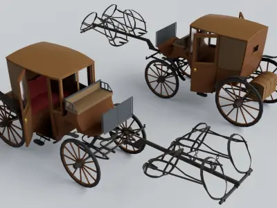 3 Carriage Collection - Game Ready 3D model