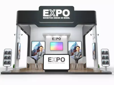 Exhibition Stand 36 Sqm Minimalist 3D model