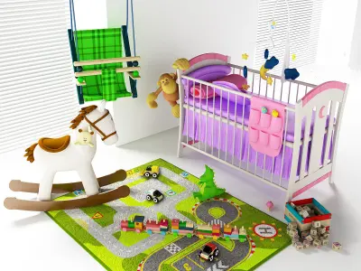 Pouf Pink 1 3D model