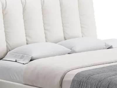 White Modern Twin Bed 3D model