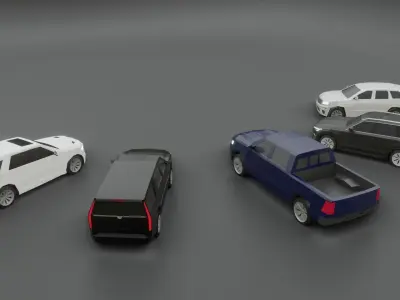 SUV low-poly pack 3D models  Low-poly 3D model