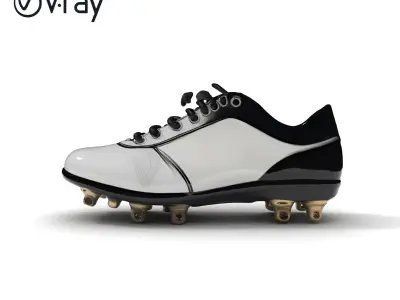 Metallic Football Boot D Model Pack Low-poly 3D model