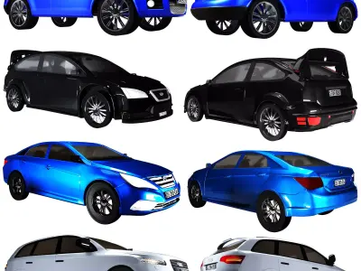 Set Car suv 3D model