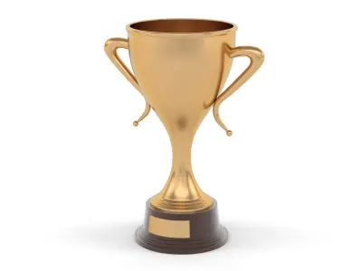 Gold Trophy Cups 3D model 10