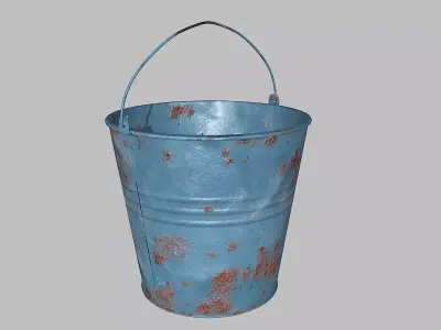 Bucket low-poly with rust Free low-poly 3D model