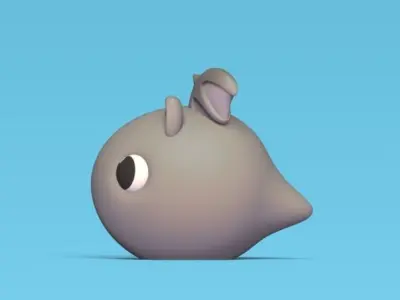 Little Round Bat 3D print model