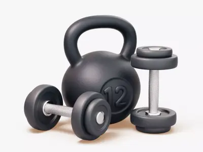 Gym Weights Set 3D model