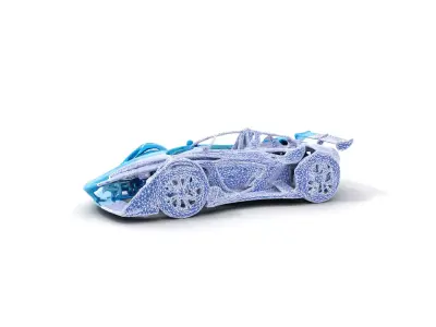Crystal Blue Speedster model pack Low-poly 3D model