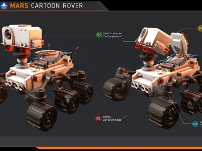 Cartoon - Mars Rover 3D model