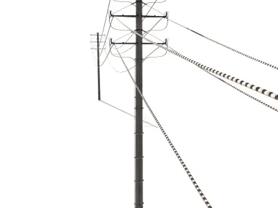 Electricity Pole 18 Low-poly 3D model