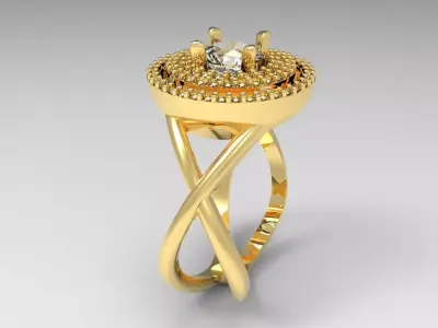 Woman Ring with stones exclusive design 3D print model
