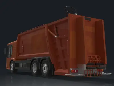 Garbage trucks Low-poly 3D model
