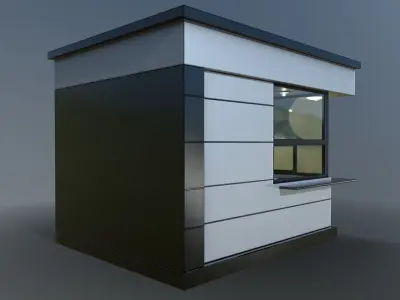 Security Guard Room Booth Low-poly 3D model