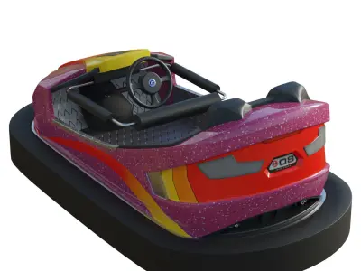 Bumper Car Pink Low-poly 3D model