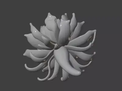 Purple-Pink Gradient Lotus Ornament  3D print model