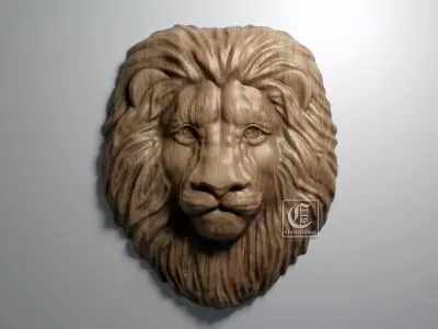 Lion Head - 3D STL File for CNC  3D model