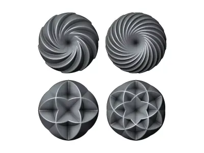 3d Geometrical pattern rosettes N03 3D print model