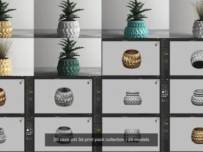 20 vase pot 3d print pack collection