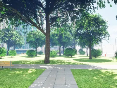 City Downtown Skyscraper Street - Unreal - Lot 05 Low-poly 3D model