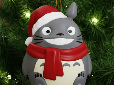 Totoro Xmas Chibi Ornament Decor 3 models 3D print model