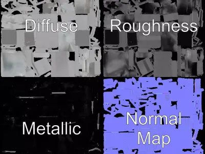 Modern Black Skyscraper model pack Low-poly 3D model