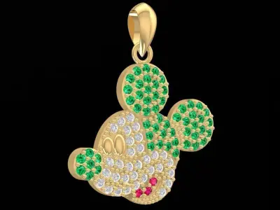 Luxury Cartoon Mouse Diamond Pendant 3D Jewelry Model 3141 3D print model