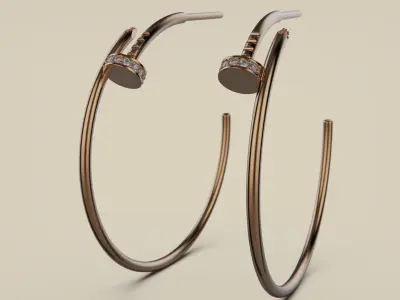 Earring Juste un Clou 3D print model