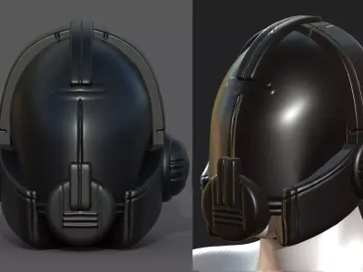 Helmet plastic mask protection pollution ball shaped Low-poly  Low-poly 3D model 2