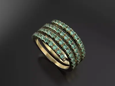 Snake ring 3D print model 13