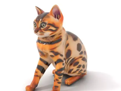 Spotted Bengal Cat model pack Low-poly 3D model