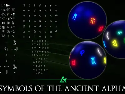 440 Alpha Symbols from The Oldest Alphabets in the World - Vol 1 Texture