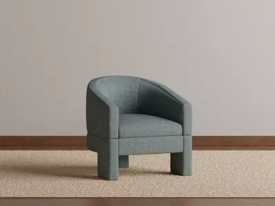 Round-back Accent Chair 3D model