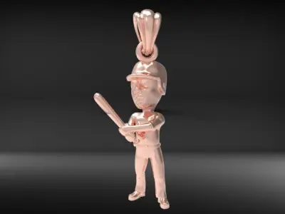 Baseball Player Pendant 3D print model