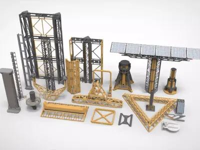 sci-fi Architecture kitbash 43 3D model