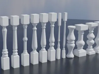 Pillars Pack Low-poly 3D model