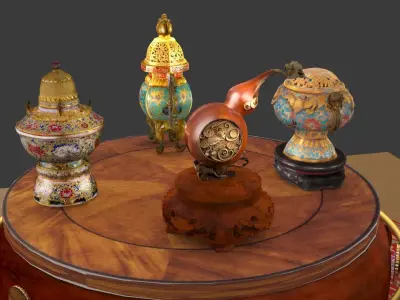  Chinese bronze and gourd  3D model