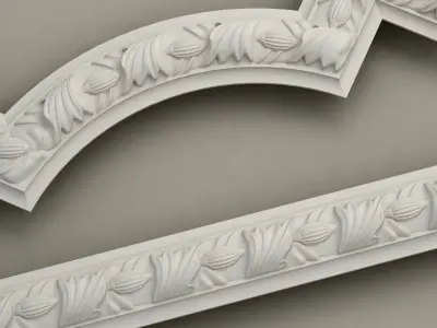 Molding with corner elements Harmony M128 3D model