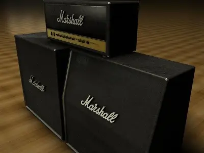 Marshall Amp Stack Black 3D model