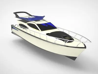 luxury yacht boat 3D model